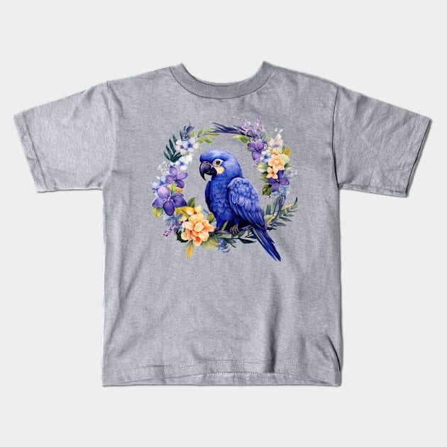 Blue Baby Parrot Kids T-Shirt by ShopBuzz